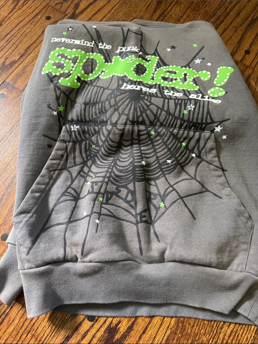 Spider hoodie-gray size xs. 
SP5H3L Gray Hoodie with Logo Tag